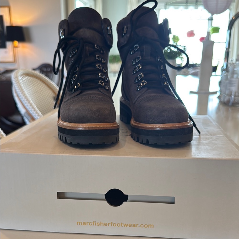 Marc Fisher Black Ankle-High Boots with Chunky Soles
